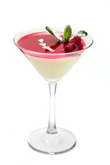 Panacotta Italian dessert in a glass goblet