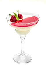 Panacotta Italian dessert in a glass goblet