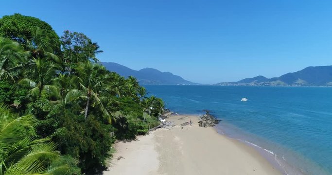 Aerial View of Pinto Beach in Ilhabela, Brazil