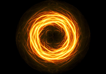 Naklejka premium Fiery orange ball lightning