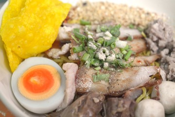 Traditional thai egg noodle. thai food.