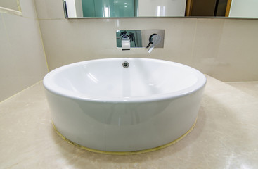 modern bowl style white ceramic hand wash basin
