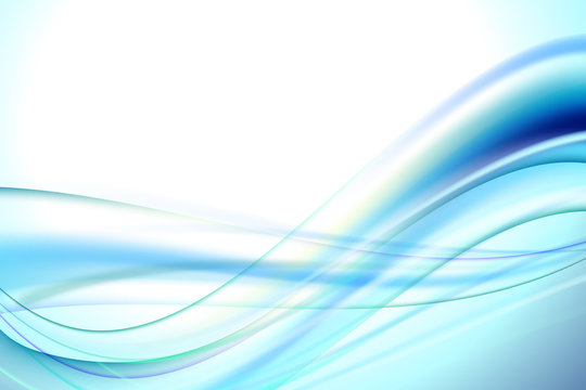 Background in white, blue and turquoise tones with wavy lines