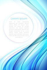 Background in white, blue and turquoise tones with wavy lines