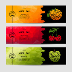 Vector set of templates packaging muesli bar
