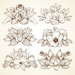 Set of flower arrangement