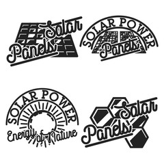 Obraz premium Vintage solar panels emblems