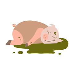 Pig in mud