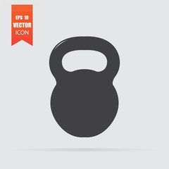 Dumbbell icon in flat style isolated on grey background.