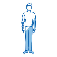 guy wearing vr headset - virtual reality glasses concept vector illustration flat style