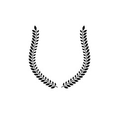 Laurel Wreath floral heraldic element. Heraldic Coat of Arms decorative logo isolated vector illustration.