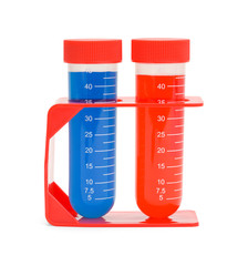 Red Blue Test Tubes