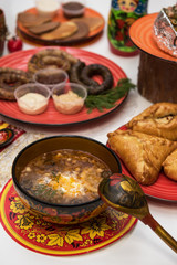 Russian table with food