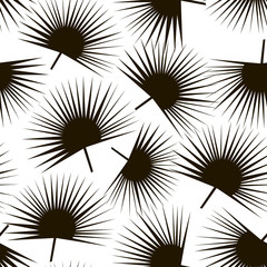 Palm branch trendy seamless pattern.Black palm leaf background. Great for fabric, textile Vector Illustration