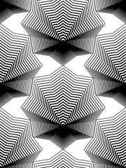 Ornate vector monochrome abstract background with black lines. Symmetric decorative graphical pattern, geometric illustration.