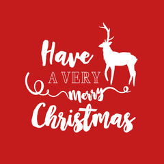 Fototapeta na wymiar Christmas text quote typography deer illustration