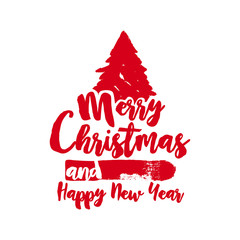 Christmas text quote lettering tree illustration