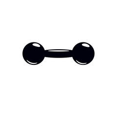 Barbell vector logo, stylized illustration.