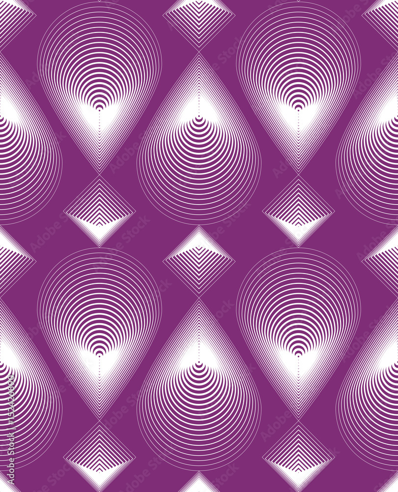 Poster colorful illusive abstract seamless pattern with geometric figures. vector symmetric simple backdrop