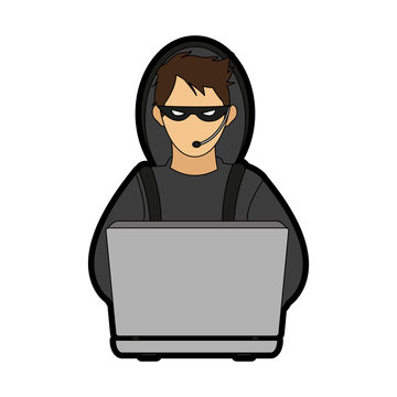 male hacker icon image vector illustration design 