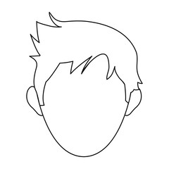head of faceless man avatar icon image vector illustration design  single black line