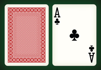 Ace of clubs - playing cards vector illustration
