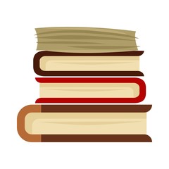 Pile of books vector illustration isolated on white background.