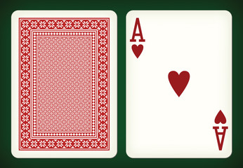 Obraz premium Ace of hearts - playing cards vector illustration
