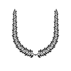 Laurel Wreath floral emblem. Heraldic Coat of Arms decorative logo isolated vector illustration.