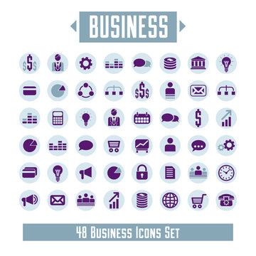Big vector set of 48 business icons and design elements for your project.