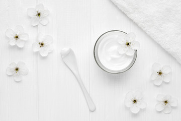 Fototapeta na wymiar Cleanse cream cosmetic organic herbal face, body skincare treatment lotion healthy natural cosmetology