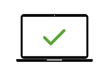 Laptop - gr&uuml;ner Haken