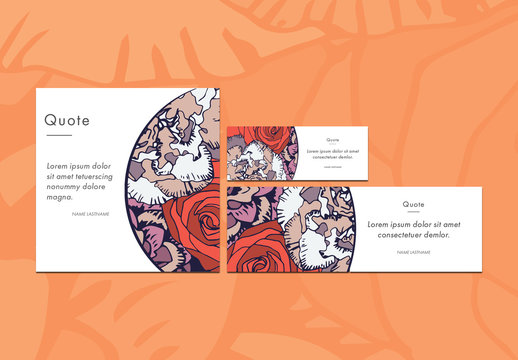 Three Colorful Floral Social Media Post Templates
