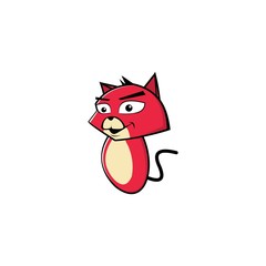 Pink Cute Cat Logo Template Design