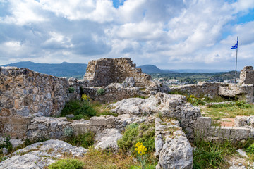 Ruins of the castle of Archangelos, Rhodes island, Greece