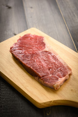 raw beef striploin steak