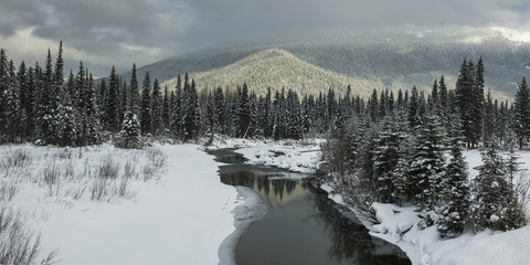 Fototapeta na wymiar Winter in the countryside, British Columbia, Canada