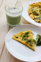 The fried village eggs with greens