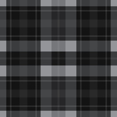 seamless gray, black tartan - white stripes