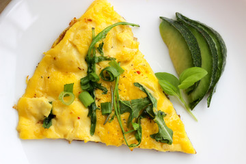 The fried village eggs with greens