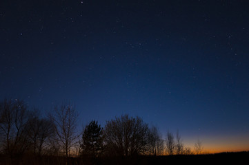 Fototapeta na wymiar The night sky after sunset
