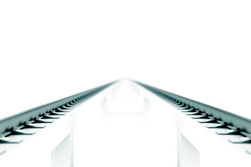 design element. 3D illustration. rendering. railway. rails on white