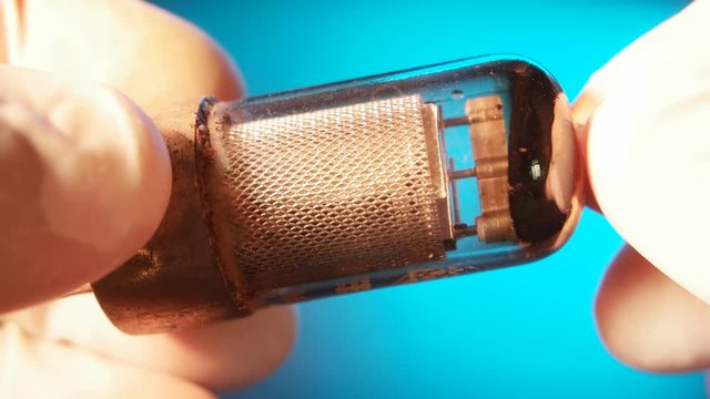 Close up of an old electric valve 
