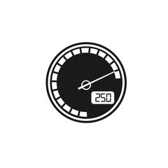 Simple flat icon indicating the speedometer of the car