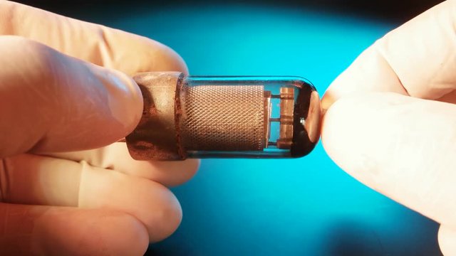 Close up of an old electric valve 
