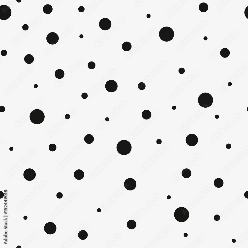 Poster Abstract geometric pattern. Vector seamless black and white circle background. Irregular shapes. Modern stylish dot texture. Trendy print.