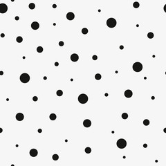 Abstract geometric pattern. Vector seamless black and white circle background. Irregular shapes. Modern stylish dot texture. Trendy print.