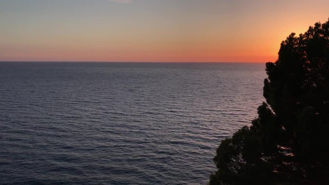 Sunset on the sea, Cilento, Italy, 4K