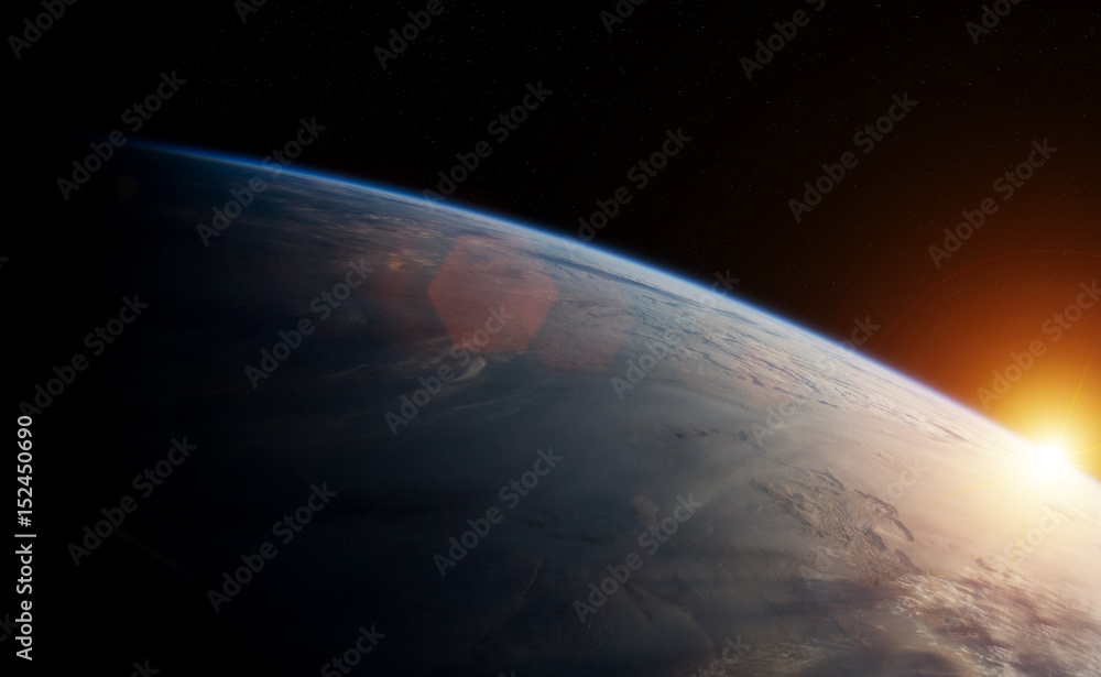 Fototapete Planet Earth in space 3D rendering elements of this image furnished by NASA