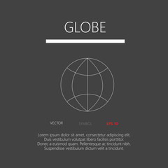 Globe button web icon flat design